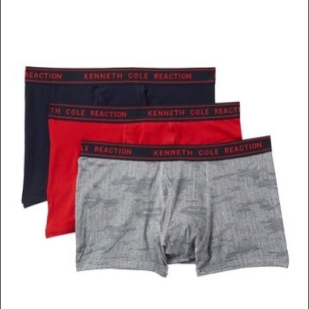 Kenneth Cole Reaction Fashion Trunks - Pack of 3
